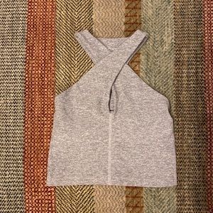 Like New Beyond Yoga Spacedye At Your Leisure Cropped Tank XS Silver Mist